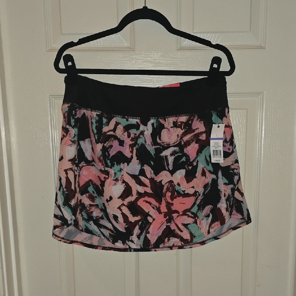 Zelos Floral Print Skirt with Black‎ Waistband NWT